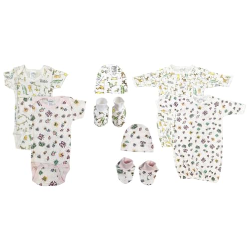 Bambini NC-0613 Newborn Baby Girl 8 Piece Layette Sets White & Pink