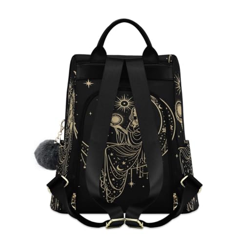 Image of ALAZA Sacral Night Woman Witch on Moon Star Trips Hiking Camping Rucksack Pack for Women