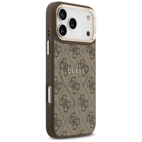 Guess PU Leather 4G Gold Frame Case with MagSafe for iPhone 17 Pro Max 6.9 GUHMP17XP4MSEGCW - vue 6