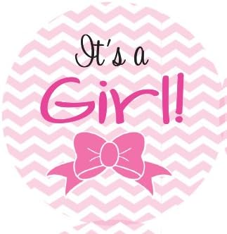 It's a Girl with Pink Bow Stickers (63 1" Stickers in pink)