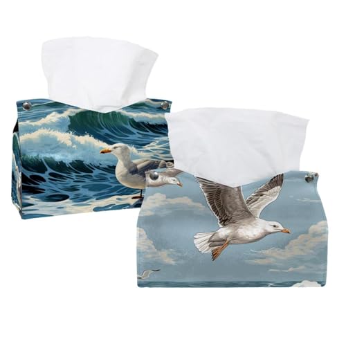 Boîte à mouchoirs rectangulaire Sea Mew lot de 2 pour table basse