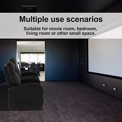 Hudada Recliner Chair, Sofa Chair Pu Leather Reclining Chair Living Room Chair High-Density Sponge Wide Seat Lounge Chair For Home Theater Seating(Black) #TOP6