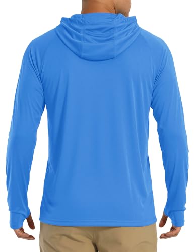 Image of MAGCOMSEN Men's Hooded UPF 50+ Sun Protection T Shirts Long Sleeve Athletic Fishing Shirts Rash Guards