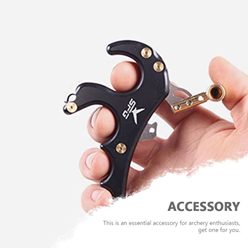 Besportble Ar Accessories Right Protector Fitting Left& Metal Trigger Guard Recurve Part Hand Archery Aid Thumb Accessory Bow Releaser Finger Compound Release For Adjustable Shooters ° Black #TOP4