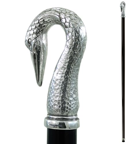 Elegant Wooden Walking Cane – Cavagnini Italian Craft – Pewter Handle Walking Stick – Handmade Luxury for Men & Women,