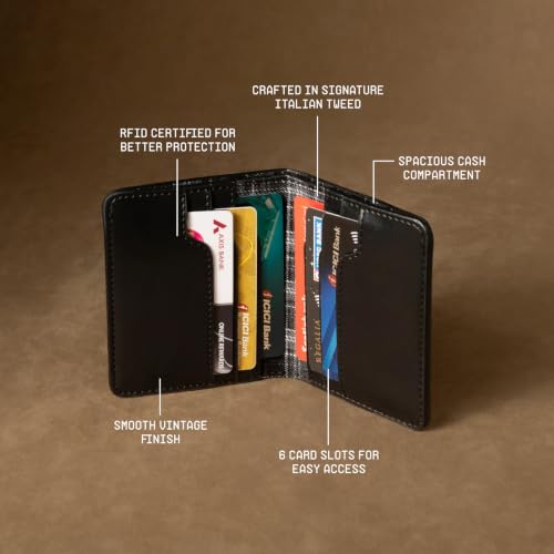 Image of Theater 1705 Men's Wallet | Slim Faux Leather Bi-Fold Wallet for Men with Multiple Card Slots & Cash Compartments | Everyday Minimal Wallet