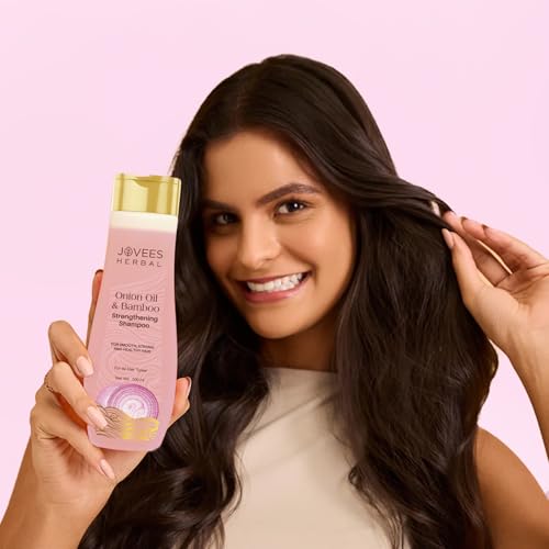 Image of Jovees Herbal Red Onion Oil & Bamboo Strengthening Shampoo | Gives Smooth, Strong And healthy hair | For All Hair Types 300ML