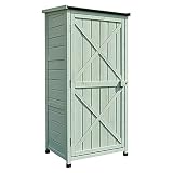 armario exterior madera 4. Adecuado para varias ocasiones: el cobertizo de almacenamiento de jardín está equipado con almohadillas impermeables para los pies, a prueba de lluvia, anticorrosión, duradero y no se deforma fácilmente.Puede colocarlo en garajes, terrazas, terrazas, jardines, patios traseros y cobertizos de almacenamiento para organizar varios artículos