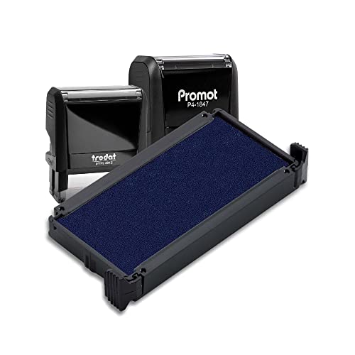 Promot P4-1847, Trodat 4912 Replacement Ink Pad - Replacement Ink for Self Inking Stamp, Color Impression Ink Pad Refill, Self Ink Stamps for Office, Professional & Business Stamping Supplies, Blue