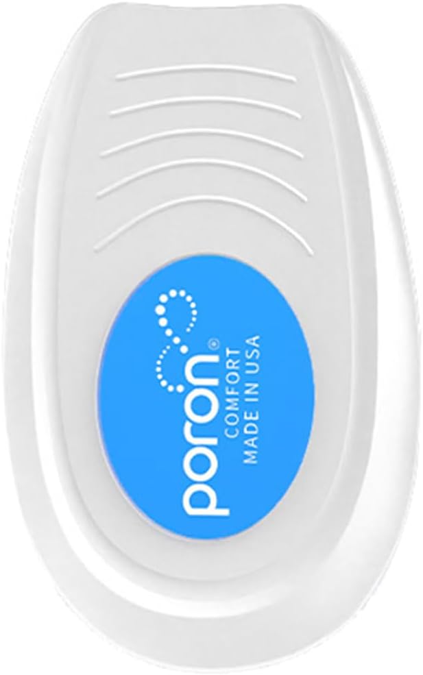 Poron Gel Heel Cushion Inserts for Heel Pain and Plantar Fasciitis Relief | Poron Shock Absorption | Heel Spurs & Achilles Relief | Soft Gel Cushioning | Fits Most Shoes | Washable & Reusable, S/M