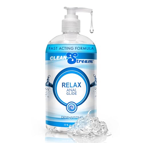 Cleanstream Relax Desensitizing Lube, Toy Safe for Men and Women, Non-Staining, Personal Lube, Non-Greasy, Condom Safe, Unscented, Clear, 17 fl oz