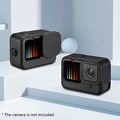 Moniss Action Camera Cage silicone capa protetora acessório fotográfico com tampa de lente substitui