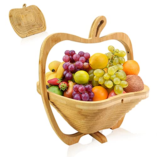 MYOSOTIS Foldable Fruit Basket Gift Snack Box Apple shape fruit bowl holder and Dried fruit basket...