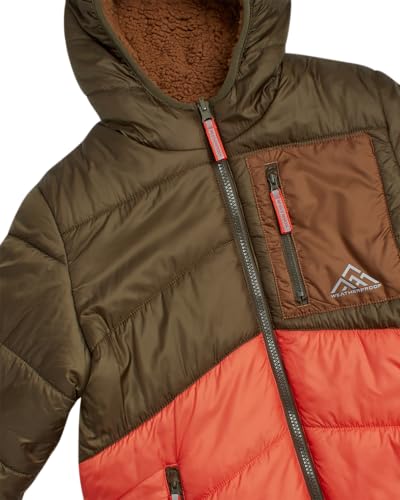 Image of Weatherproof Boys' Reversible Jacket - Quilted Hooded Puffer Reversible to Sherpa Outerwear Jacket for Boys (Sizes: S-XL)