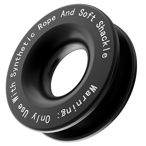 Recovery Ring 66,000 lbs for Winch Snatch Compatible for SUV UTV ATV Off-Road Vehicle and Truck Pulley Towing Ring for Synthetic Rope and Soft Shackle - Black