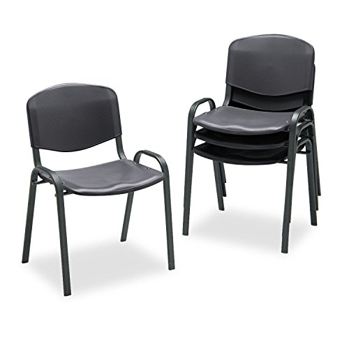 Safco 4185Bl Stacking Chairs Black W/Black Frame 4/Carton #TOP27