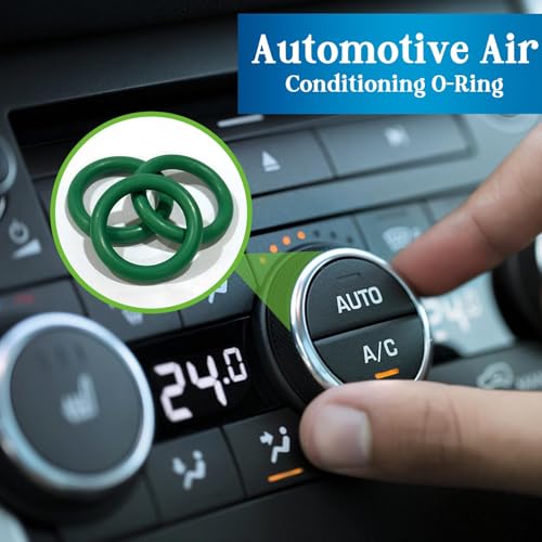 Image of ZDBB 595 Pcs Automotive AC O Rings Kit, SAE and Metric Air Conditioning Orings Assortment Set for Car A /C Compressor and Professional Plumbing Faucet Seal Repair with 4 Pick & Hook (Green)