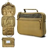 GVCELS Mens Toiletry Travel Bag Tactical Toiletry Bag Hanging Toiletry Bag Shower Bag Travel Kit (Khaki)