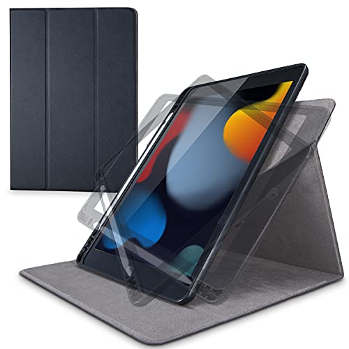 エレコム iPad 10.2 第9/8/7世代  ケース オートスリープ対応 360度回転 Pencil収納 ブラック TB-A19RSA360BK