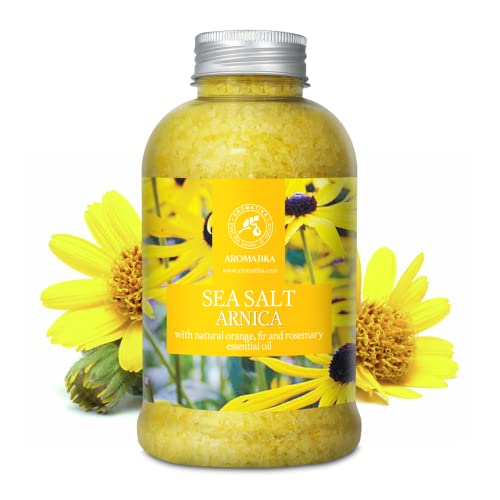Arnica Bath Salts 21.16 Oz - 100% Natural Rosemary Orange And Fir Essential Oils - Sea Salt Arnica 600G - Best For Bath - Good Sleep - Relaxing - Body Care - Beauty #TOP1