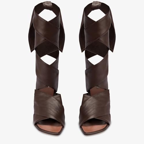 Arqa Wrap Around Strappy High Heel Sandals for Women Lace Up Heels Square Open Toe Tie Up Pumps for Prom Party Daily Wear Wedding Dressy3