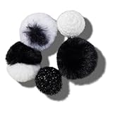 [クロックス] シューチャーム ブラック アンド ホワイト パフ 5個パック