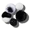 black and white puff