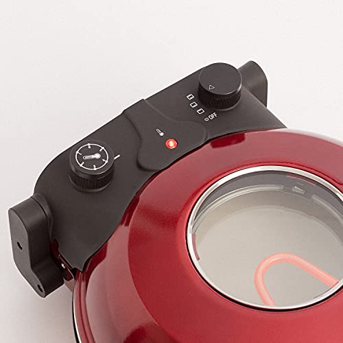 CREATE-PIZZA-MAKER-Horno-Electrico-Pizzas-Rojo-Base-de-Piedra-Especial-para-cocinar-Pizza-31-CM-Diametro-1200-W-Temperatura-hasta-350-Niveles-Potencia-5-con-Temporizador-Autoapagado