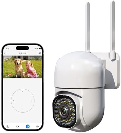 3MP Security Camera Wireless Outdoor, 360°Pan-Tilt View, 2K HD Cameras for Home Security, AI Detection, 2-Way Audio, Motion Detection and Siren, Support Cloud/SD Storage, Waterproof