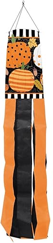 Celebración de otoño Calabazas Windsock Wind Twister 40" x 6" Briarwood Lane