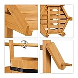 Relaxdays Dekobrunnen Garten Holz, Rolle, Eimer, HxBxT: 82 x 47 x 41 cm, Zierbrunnen, Gartendeko, Holzbrunnen, natur - 5