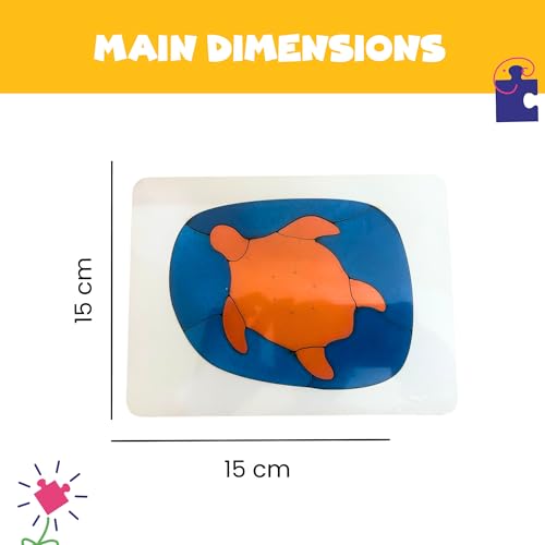 Image of Set of 4 Jigsaw Puzzle (9 Pieces Each) | Seahorse, Butterfly, Turtle & Egg Design | Puzzle for Kids 2+ Years | Colorful Wooden Puzzle for Toddlers & Preschoolers | Brain Teaser Toy