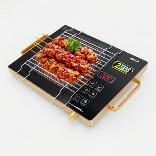 iBELL 2000W Infrared Cooktop Stove with Universal Cookware Compatibility, Touch Control Panel, Precise Temperature Settings & Elegant Golden Finish