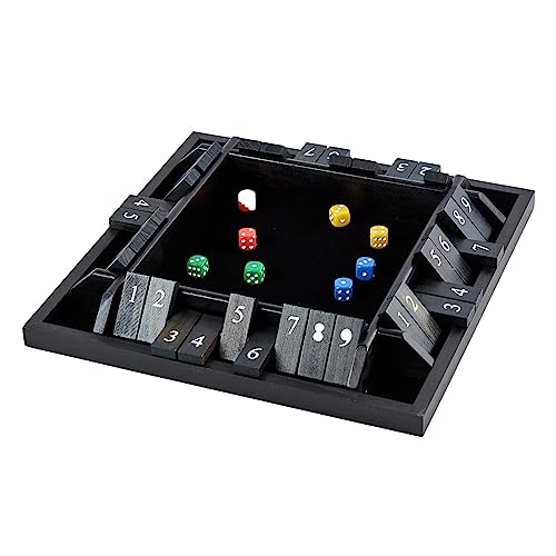 University Games Board Game Shut-The-Box 4 Way Play Multi, 14" #TOP2