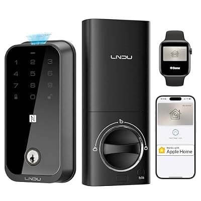 Smart Lock for Front Door HK01: Apple Home Ecosystem Fingerprint Keyless Door Lock, Supports Apple Home, Google, App Remote Control Keypad Door Lock, Easy Installation Auto-Lock