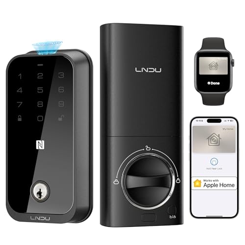Smart Lock for Front Door HK01: Apple Home Ecosystem Fingerprint Keyless Door Lock, Supports Apple Home, App Remote Control Keypad Door Lock, Easy Installation Auto-Lock