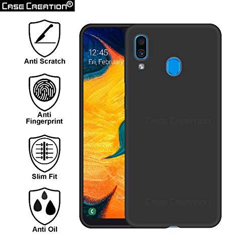 Image of Case Creation Luxurious OG Series for Samsung Galaxy A30 Case Cover,Anti-Dirty Slim Case Frosted Matte Cute Candy TPU Raised Bezel (Splash of Color) Back Cover for Samsung A30 -Black