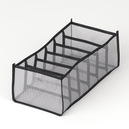 Image of Lifelong Storage Organizer 6 Layers | Foldable Wardrobe & Almirah Organiser | Durable Nylon Mesh & Non-Woven Edges | Basket Organisers for Storing Clothes (LLCOG06, Grey)