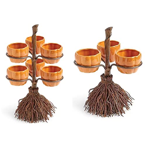 Halloween Pumpkin Snack Bowl Stand, Halloween Broomstick Snack Bowl Stand, Pumpkin Snack Tray, Detachable Candy Holder Bowl Halloween Party Favor Supplies for Serving Snacks, by KLEOAD - Used condition - Image 7