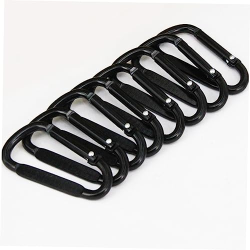 YARNOW 12 Peças mosquetão de rede clipe de mosquetão preto chaveiro mosquetão de acampamento chaleir