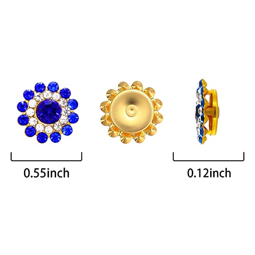 200Pcs Rhinestone Buttons 14 Mm Embellishments Buttons Rhinestone Buttons Flower Flatback Buttons - Buttons For Crafts - Glass Multicolor Flower Buttons Embellishments #TOP1