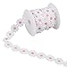 NBEADS 1 Rotolo 7 Iarde Nastro di Rifinitura di Fiori Margherita in Pizzo, Appliques di Nastro di Fiori in Poliestere Largo 25mm, Cucito, Ricamo, con Rocchetto di Plastica per Abiti da Sposa Roso