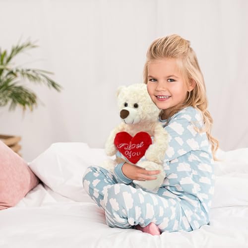 Dreplfn White Plush Teddy Bear with Red Heart I Love You 12” Cute Small Teddy Bear Soft Stuffed Animal Plush Doll for Valentines Wedding Anniversary Birthday Gift for Kids Girls Girlfriend Wife Mom by Dreplfn - Used condition - Image 4