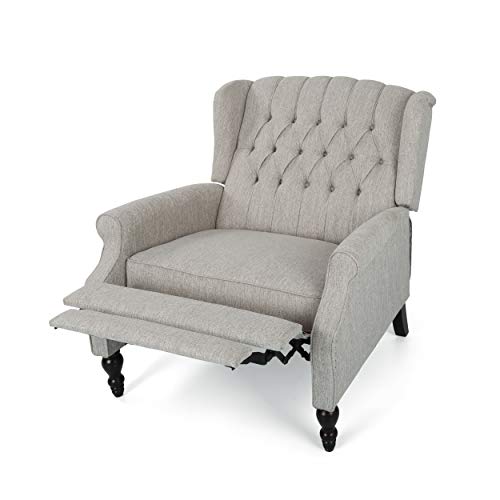 Sillón reclinable moderno gris claro con respaldo alto miniatura 4