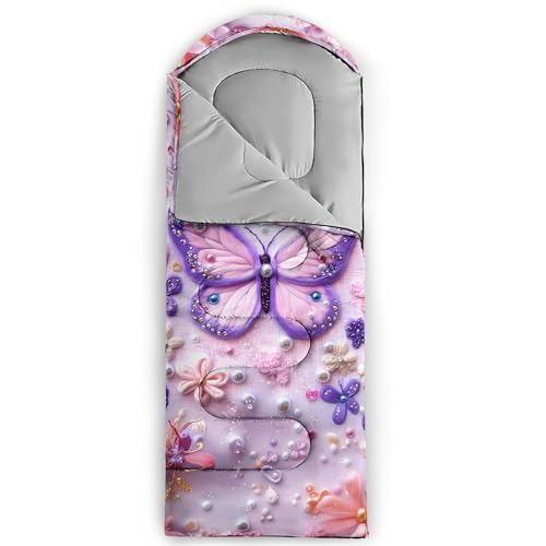 Image of QOOMO Ball Flower Camping Sleeping Bags,3 Season Warm & Cool Weather,Lightweight,Waterproof Sleeping Bags for Adults & Kids,Traveling,and Outdoors,Camping Gear Equipment
