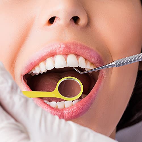 40Pcs Disposable Dental Inspection Mirror With 6.3" Handle, Anti-Fog Mouth Mirror Teeth Oral Care Tools Checkers For Dentist, Household And Home Use - 4 Colors #TOP2