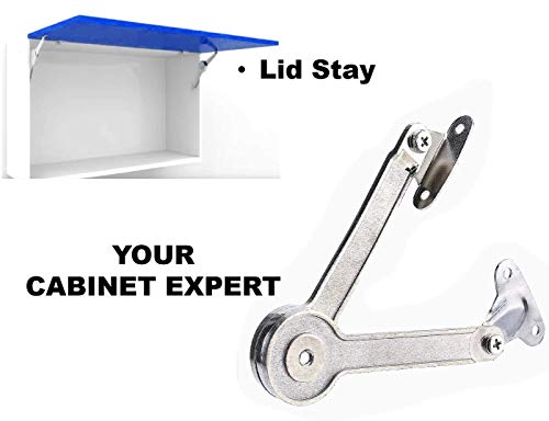 Lid Support Hinge, Heavy Duty Lid Stay Hinges Folding Lid Support Hinge for Cabinet,Closet,Wardrobe or Toy Box, Slided Down The Flap Lid Without Smashing Fingers(40lb/110 Degree /2 PC)