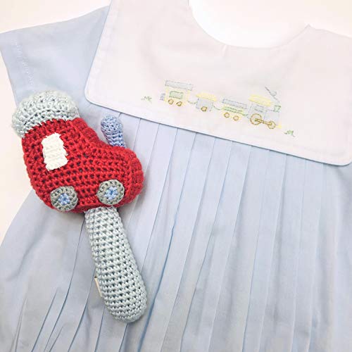 Petit Ami Baby Boys' Square Collar Romper With Train Embroidery, Newborn, White #TOP4