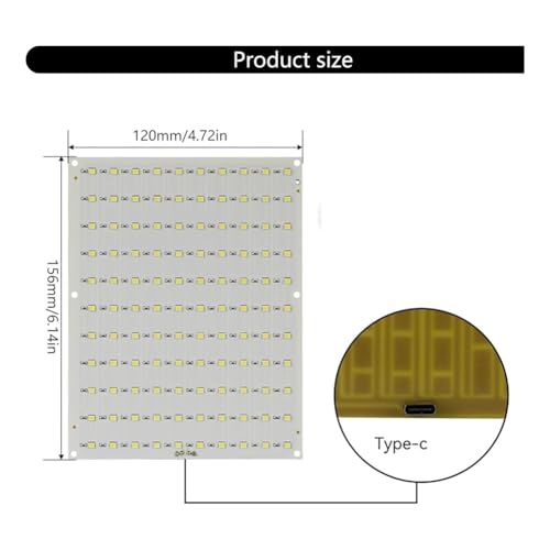 Dytabepl 10 Stück -LED-Hintergrundbeleuchtungsplatine, Lithophane-LED-Hintergrundbeleuchtungsplatine, USB-C-Stromversorgung 3D-Druck Lithophan Foto Panel, 10 X 11, 110 Bit