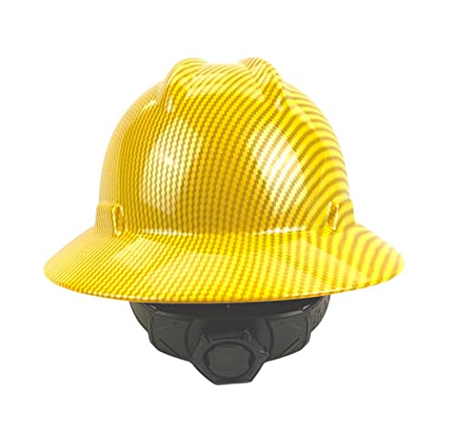 Vero1992 Rexzus Hard Hat Safety Helmet 6 Point Ratcheting System, Men Women Safety Helmet, Water Transfer Safety Helmet For Workers (Shiny Yellow), Z89.1 #TOP4